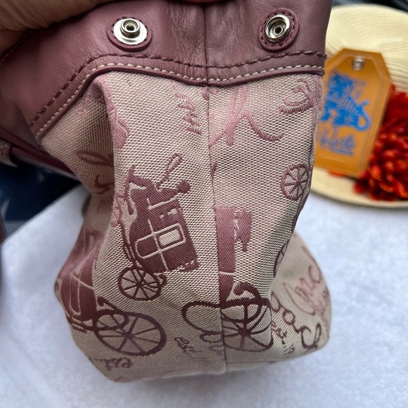 Coach Signature All Over Carriage Leather Satchel -Light Purple Y2K - Picture 8 of 13